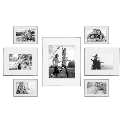 7pc Decorative Steel Photo Frame Set Silver - Stonebriar Collection