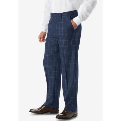KingSize Easy Movement Plain-Front Expandable Dress Pants