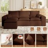 Kayamas 107'' Soft Corduroy Modular L-Shaped Sectional Sofa, 3-Seater Couch with Movable Ottoman for Living Room - 2 of 4