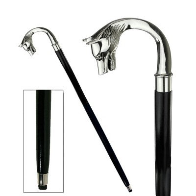 Design Toscano Empress Collection: Majestic Wolf Solid Hardwood Walking Stick
