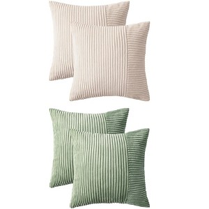 REGALWOVEN 4 Pcs Modern Strip Decorative Throw Pillow Covers for Couch Bed Living Room - 1 of 4
