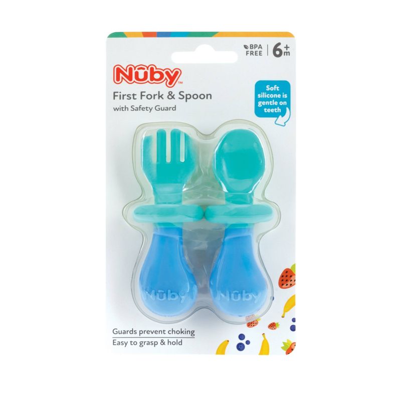 Nuby Fork and Spoon Set with Hilt - Boy, 4 of 6