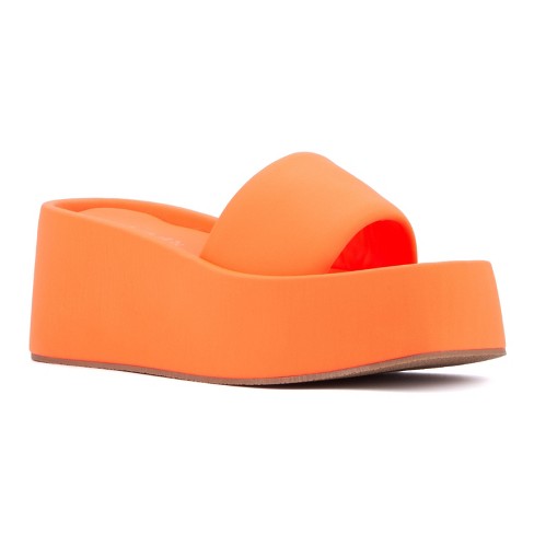 Olivia Miller Women s Uproar Wedge Sandal ORANGE 9