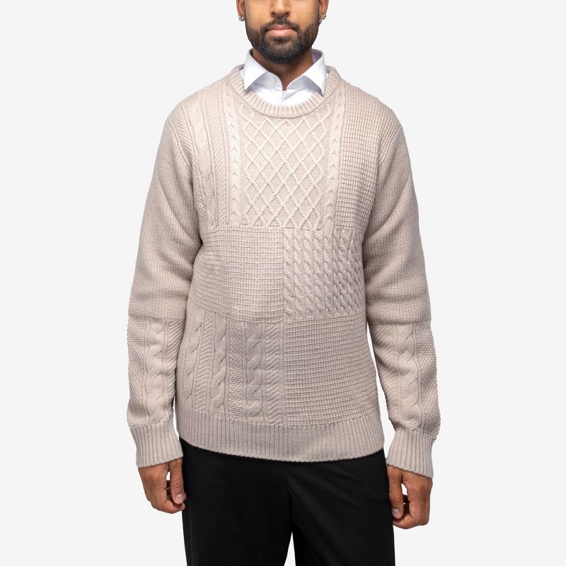 X RAY Men's Crewneck Mixed Texture Sweater, 1 of 8