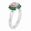 Black Bow Jewelry 2.25mm Sterling Silver Stackable Enameled Water Lily Ring - 3 of 4