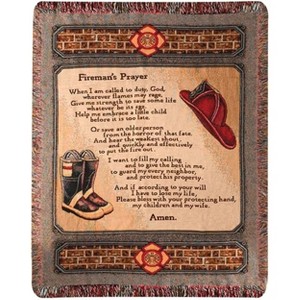 Manual Woodworkers and Weavers All Fired Up Tapestry Throw Blanket 50"x60", Bold Flame-Inspired Cotton Woven Home Accent - 1 of 3