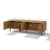 LuxenHome Oak Manufactured Wood 64.5-Inch Wide 4-Door TV Console Cabinet Brown - 3 of 4
