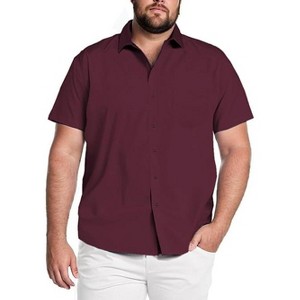 COOFANDY Big & Tall Dress Shirts for Men Short Sleeve Button Down Casual Shirts - 1 of 4