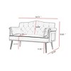 NicBex 54.72 Inch Tufted Back Loveseat Sofa,2-Seater Velvet Sofa for Living Room,Small Space,Office,Apartment,Beige - 3 of 4