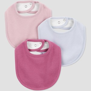 Carter's Just One You® Baby Girls' 3pk Bibs - Burgundy/Purple - 1 of 3