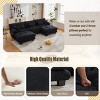 U Shaped Velvet Cloud Couch with 2 Ottomans,118" Modular 5 Seater Sectional Sofa with Bolster Armrest Pillows for Living Room-Baofuwish - 3 of 4