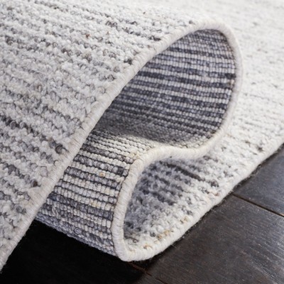Mirage Ivory and Grey Hand-Knotted Wool Area Rug