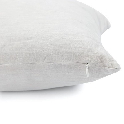 Pebble Heather French Linen Lumbar Throw Pillow