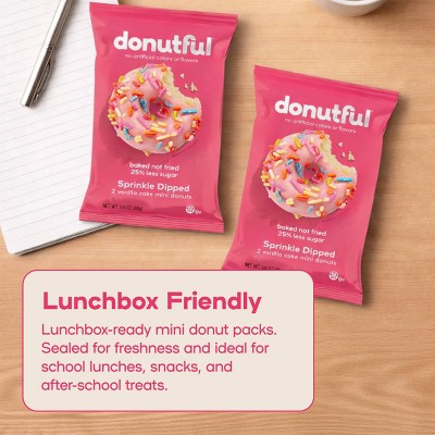 Donutful Pink Dipped Sprinkle Mini Donuts - 7.05oz/10ct