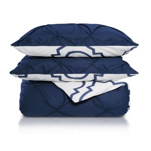 Reversible Pinched Trellis 100% Cotton Duvet Cover Set by Blue Nile Mills - 1 of 4