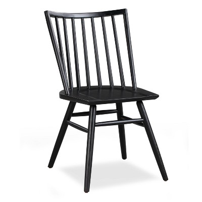 Poly & Bark Talia Dining Chair Black: Wood Frame, Armless Design, No Assembly, 18.5" Seat Height