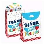Big Dot of Happiness Thank You Teachers - Teacher Appreciation Gift Favor Bags - Party Goodie Boxes - Set of 12