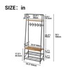 4-In-1 Metal Freestanding Coat Rack Shoe Bench, Storage Bench with Hooks for Bedroom, Living Room, Bench, Entryway Organizer - 3 of 4
