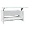 vidaXL Coffee Table White Engineered wood Moderate Adjustable Armrests - 2 of 4