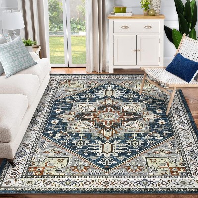 Garvee Vintage Area Rugs, Ultra-Soft Non-Slip Stain Resistant Print Floor Carpet for Living Room Bedroom