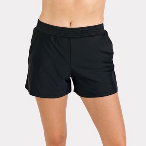 Calypsa Women's Chlorine Resistant Classic Fit Swim Shorts With Panty - 1 of 4