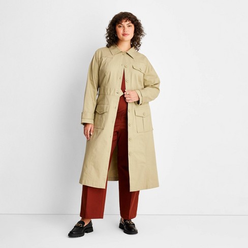 Women's Long Sleeve Belted Trench Coat - Future Collective™ with Reese  Blutstein Light Green XXS