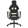 vidaXL Massage Gaming Chair with Footrest, Black and Cream, Fabric - 3 of 4