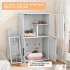 Modern 2 Tier Cat Litter Box Enclosure,Hidden Litter Box Furniture with Two Floors, Fits 22” x 17” Litter Box & Cat,Suitable for Living Room,Balcony - 3 of 4