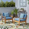 Single Outdoor Acacia Wood Patio Club Chair with Water-Resistant Cushions, Outdoor Chair with Slat Panel Design for Garden or Deck-Coolbibila - 3 of 4