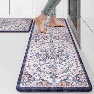 BAGOKIE Boho Anti Fatigue Kitchen Mat Set of 2 - 1 of 4