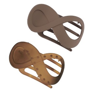 Unique Bargains Women's French Flat Hair Clips 2pcs - 1 of 4