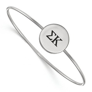 Black Bow Jewelry Sterling Silver Sigma Kappa Greek Life Bangle Bracelet 6 Inch - 1 of 3