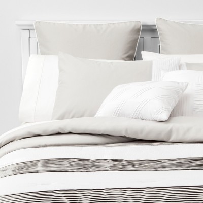 8pc Queen Alma Pleated Comforter Set Gray Target