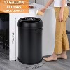 CuisinSmart 17 Gallon/65 Liter Open Top Trash Can, Stainless Steel Rubbish Bin, Commercial Grade Waste Container, Round Garbage Can, Black - 2 of 4
