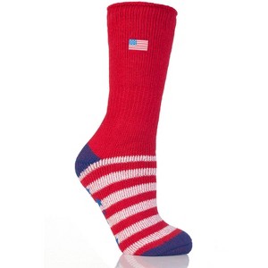 Women's USA Flag Slipper Socks - 1 of 2
