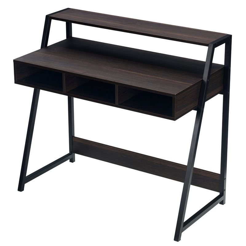 39&#34; Rectangular 3 Drawer Writing Desk with Solid Wood Material Espresso - Office Essentials, 4 of 10