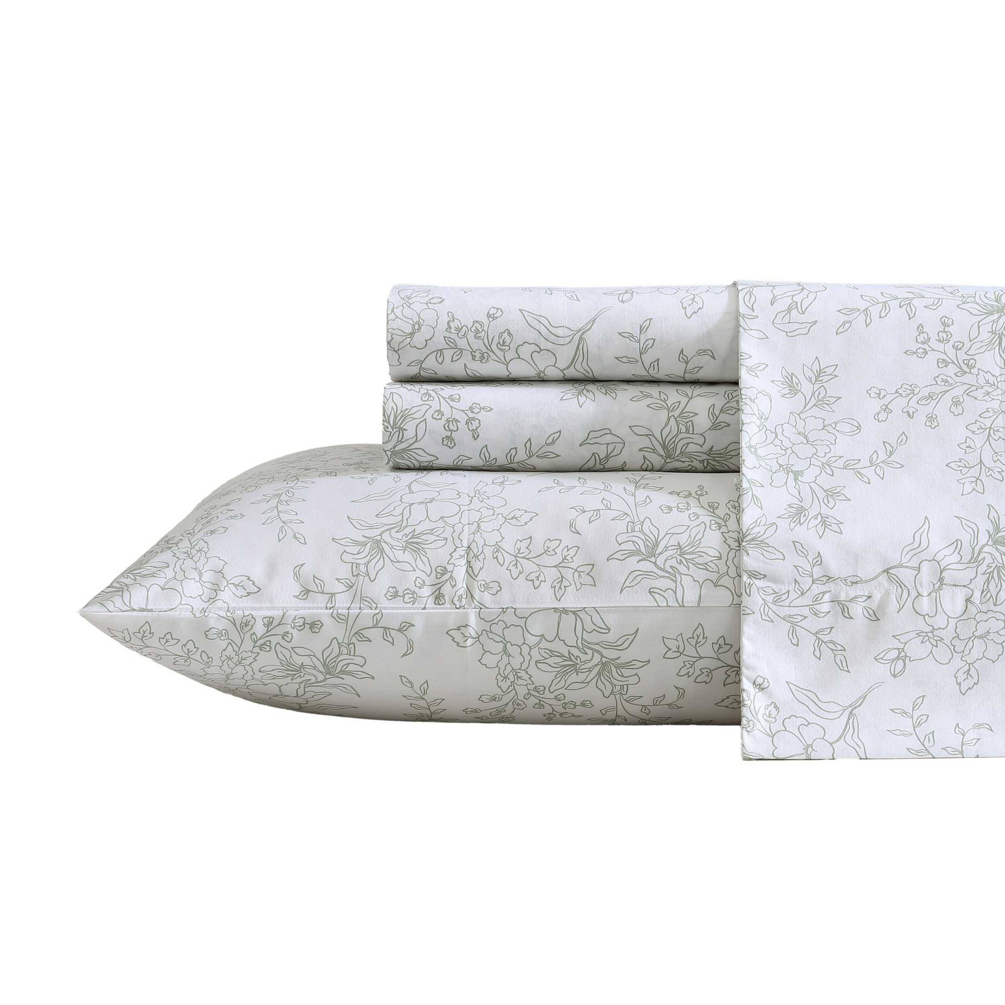 Stone Cottage Queen Sheet Set Hawley Floral Green