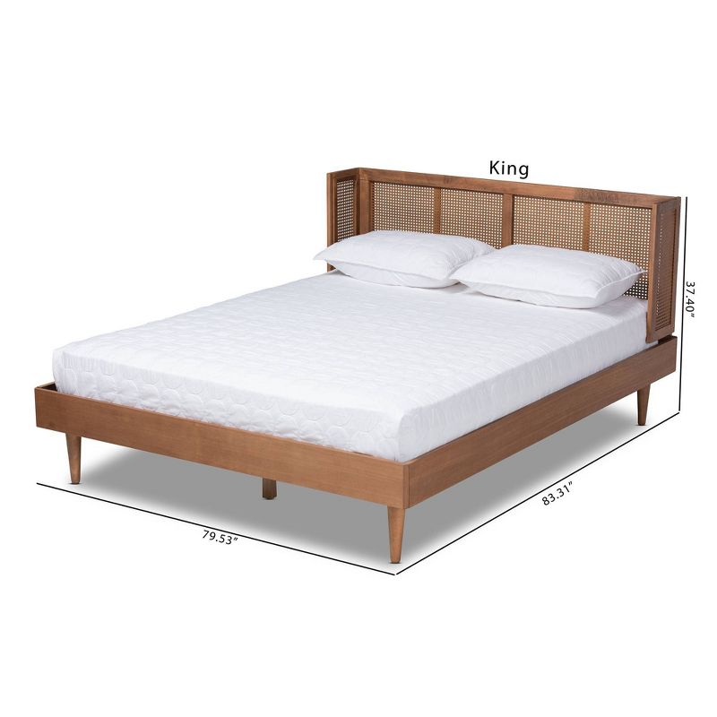 Rina Wood Platform Bed with Headboard Ash Walnut - Baxton Studio, 5 of 6
