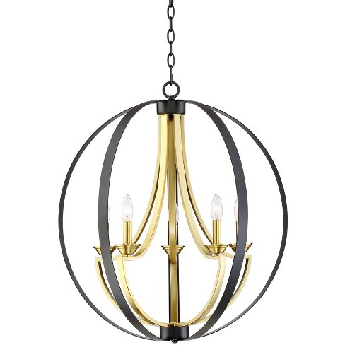 Possini Euro Design Black Gold Orb Pendant Chandelier 25 Wide Modern 5 Light Fixture For Dining Room House Foyer Kitchen Island Target