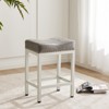 Wooakway Backless Accent Chair Saddle Bar Stool Kitchen Stools Counter Stool with Faux Leather and Sturdy Steel Frame for Kitchen Dining Room - 2 of 4