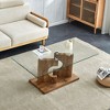 NicBex Modern 47.2" Rectangle Coffee Table with Tempered Glass Top and Wood Pedestal for Living Room and Office - 2 of 4
