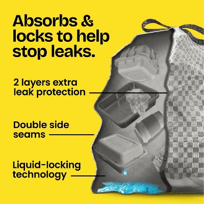 Glad ForceFlex MaxStrength Drawstring LeakGuard Trash Bags - Sunshine Lemon - 13 Gallon - 45ct