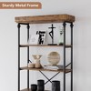 Bookshelf Industrial Bookcase Wooden Storage Open Rack Shelf with Metal Frame Rustic 6 Tier Tall Standing Bookshelves Large Display Rack - 3 of 4