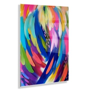 23" x 31" Bright Brush Strokes by Jessi Raulet of Ettavee Floating Acrylic Unframed Wall Canvas - Kate & Laurel All Things Decor - 1 of 4