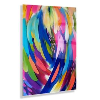 23" x 31" Bright Brush Strokes by Jessi Raulet of Ettavee Floating Acrylic Unframed Wall Canvas - Kate & Laurel All Things Decor