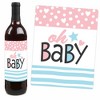 Big Dot of Happiness Baby Gender Reveal - Team Boy or Girl Party Decorations for Women and Men - Wine Bottle Label Stickers - Set of 4 - 3 of 4