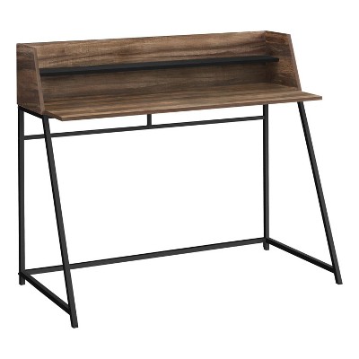 Monarch Specialties Computer Desk Home Office Laptop Storage Shelves 48InchL Work Metal Laminate Brown Black Contemporary Modern