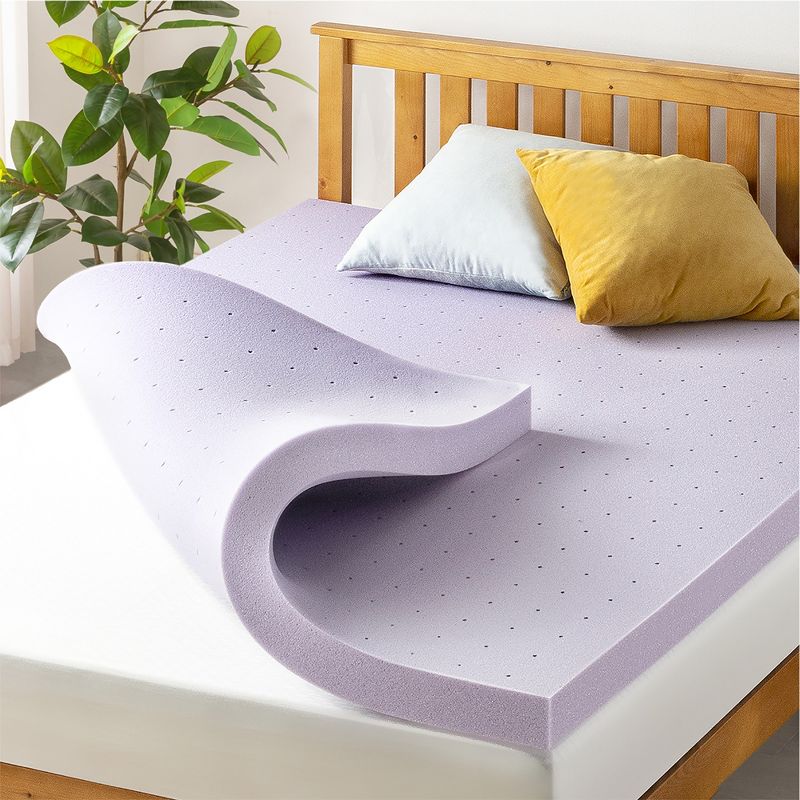 Mellow Ventilated Memory Foam Lavender Infusion 3" Mattress Topper, 1 of 10