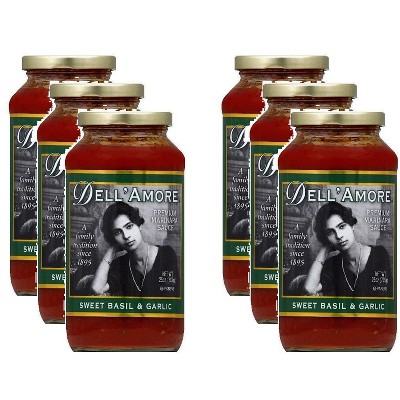 Dell Amore Pasta Sauce Basil & Garlic - Case of 6 - 25 oz