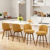 Bekrvio 26" Swivel Counter Height Bar Stools Set of 1/2/3/4,Fabric Upholstered Bar Chairs with Walnut Wood Legs, Counter-Height Kitchen Island Stools - 2 of 4